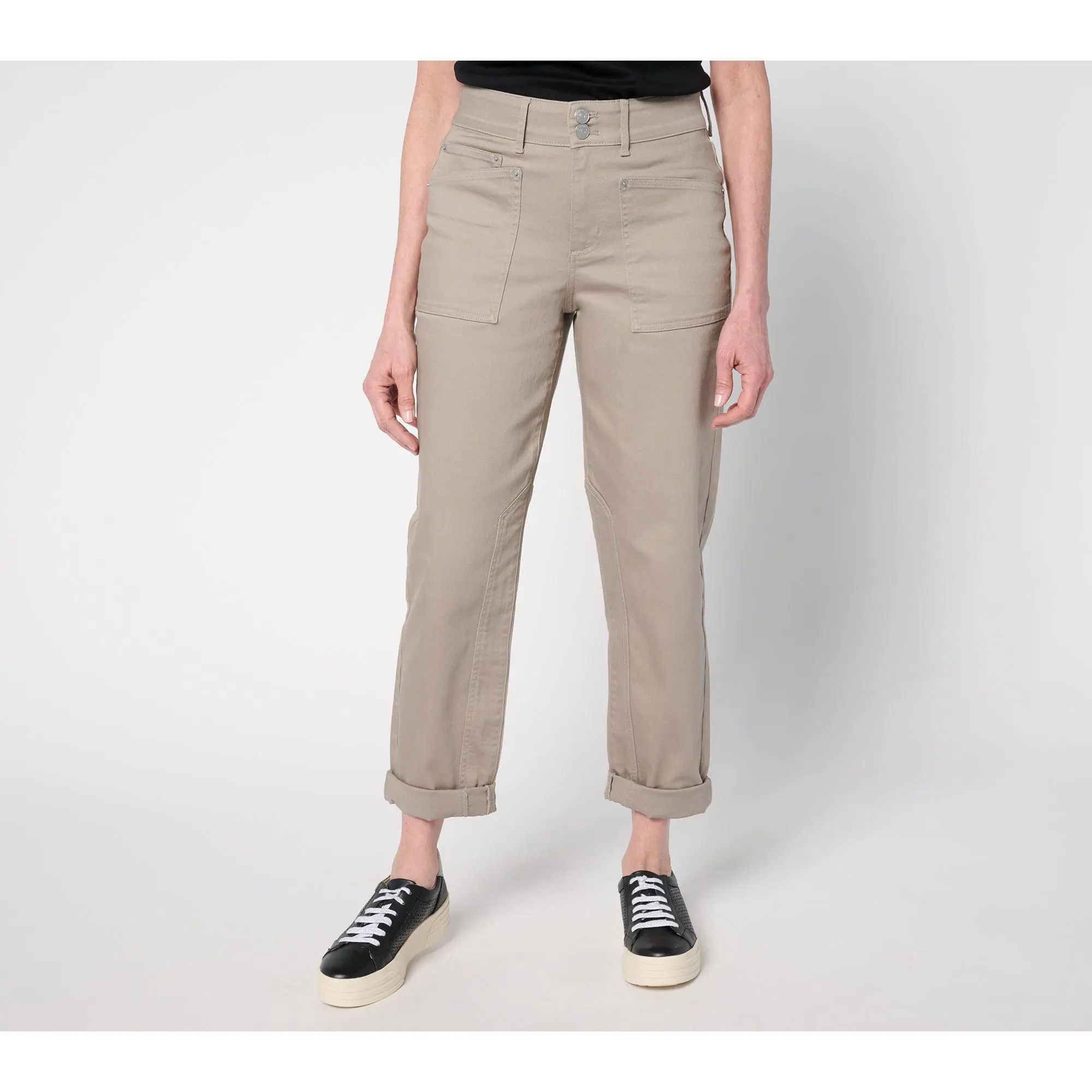 LOGO by Lori Goldstein Regular Color Straight Leg Ankle Jeans