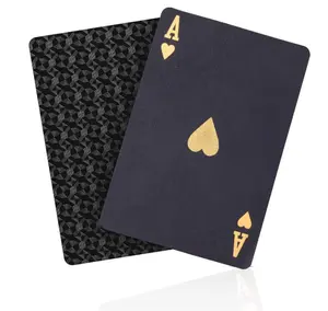 Waterproof Playing Cards, Plastic Playing Cards, Deck of Cards, Gift Poker (Black Diamond Cards)