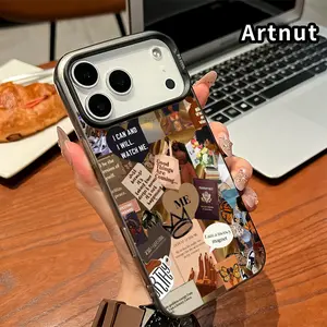 Phone Case for iPhone 17 Pro Max 16 Plus 15 14 13 12 11 Air E Empowered Woman Mosaic Pattern Matte Military-Grade Drop Protection Silicone Cover