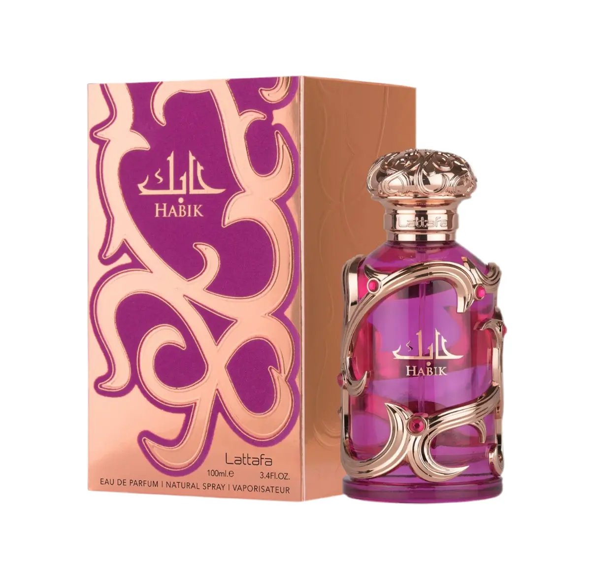 Lattafa Habik For Women EDP Perfume 3.4oz / 100ml - Sparkling Bergamot & Pear, Floral Jasmine, Musk & Amber Base Elegant Fragrance Eau De Parfume