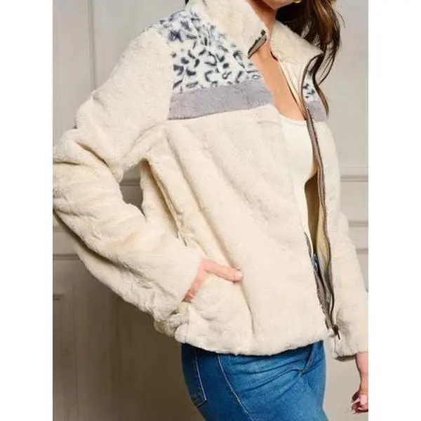 Leopard Sherpa Jacket
