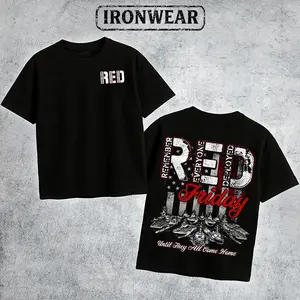 IronWear U.S. Navy RED Friday Naval Fleet Graphic T Shirt Men's Retro Military Tactical U.S. Navy Graphic Tee Outdoor Sports Apparel Gift Men