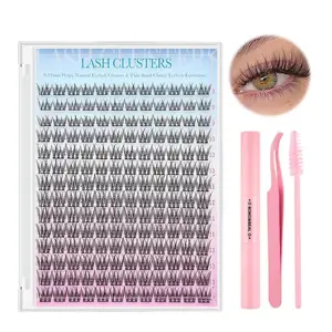 168Pcs Lashes Clusters Kit - Professional DIY Eyelash Clusters Extensions at Home, Soft Wispy Cluster Lashes Mixed Lengths, Waterproof Bond & Seal Included, Perfect Cat Eye Lash Clusters Look