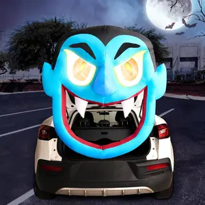 Halloween Inflatable Outdoor Decorations, Trunk or Treat Car Decorations Kit, Inflatable Scary Halloween Decorations Vampire with LEDs for Halloween Decor, Halloween Yard Decorations