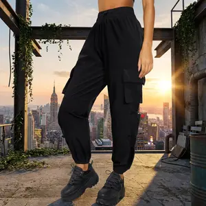 Women's Quick Dry Cargo Pants - Lightweight Tactical Hiking Pants with 6 Pockets, Elastic Waist, Water Resistant, Perfect for Outdoor Activities, Travel, and Casual Wear