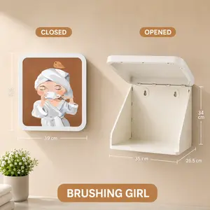 Foldable Wall Mounted Bathroom Cabinet, Waterproof No-Drill Space-Saving Organizer for Towels, Pajamas and Bath Essentials