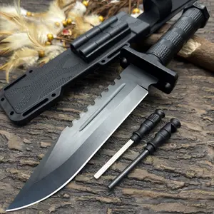 Outdoor multi-purpose straight knife, high-hardness knife, convenient household fruit knife, multi-purpose knife suitable for camping and barbecuing, boning knife, black