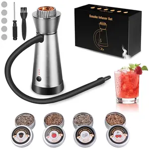 Smoke Gun for Food and Drink - 4 Flavor Wood Chips, Adjustable 3 Modes, Smoked Old Fashioned Kit, Handheld Smoking Infuser for Cocktail, Whiskey, Meat, BBQ, Cheese