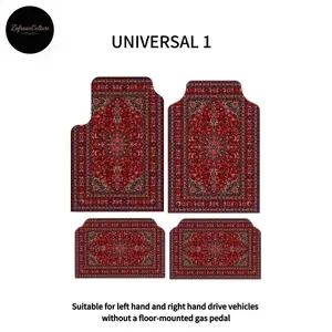 ZafranCulture Persian & Arabian Inspired Car Floor Mats Rug Style Cultural Design Universal Fit for Left Hand Drive Vehicles Without Gas Pedal