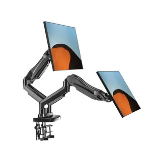 Dual Monitor Arm Adjustable Gas Spring Monitor mount for Gaming and Home Office Setups,Monitor Arm hold up to 30" with 19.8 lbs Max Weight and C-Clamp or Grommet Hole Mounting Doesn't support screen-stacking