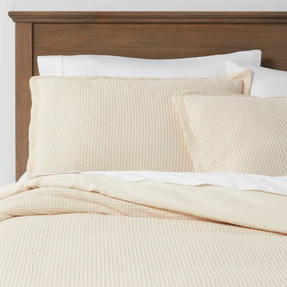 Threshold Cotton Waffle Duvet Cover Set Waffle Weave OEKO-TEX