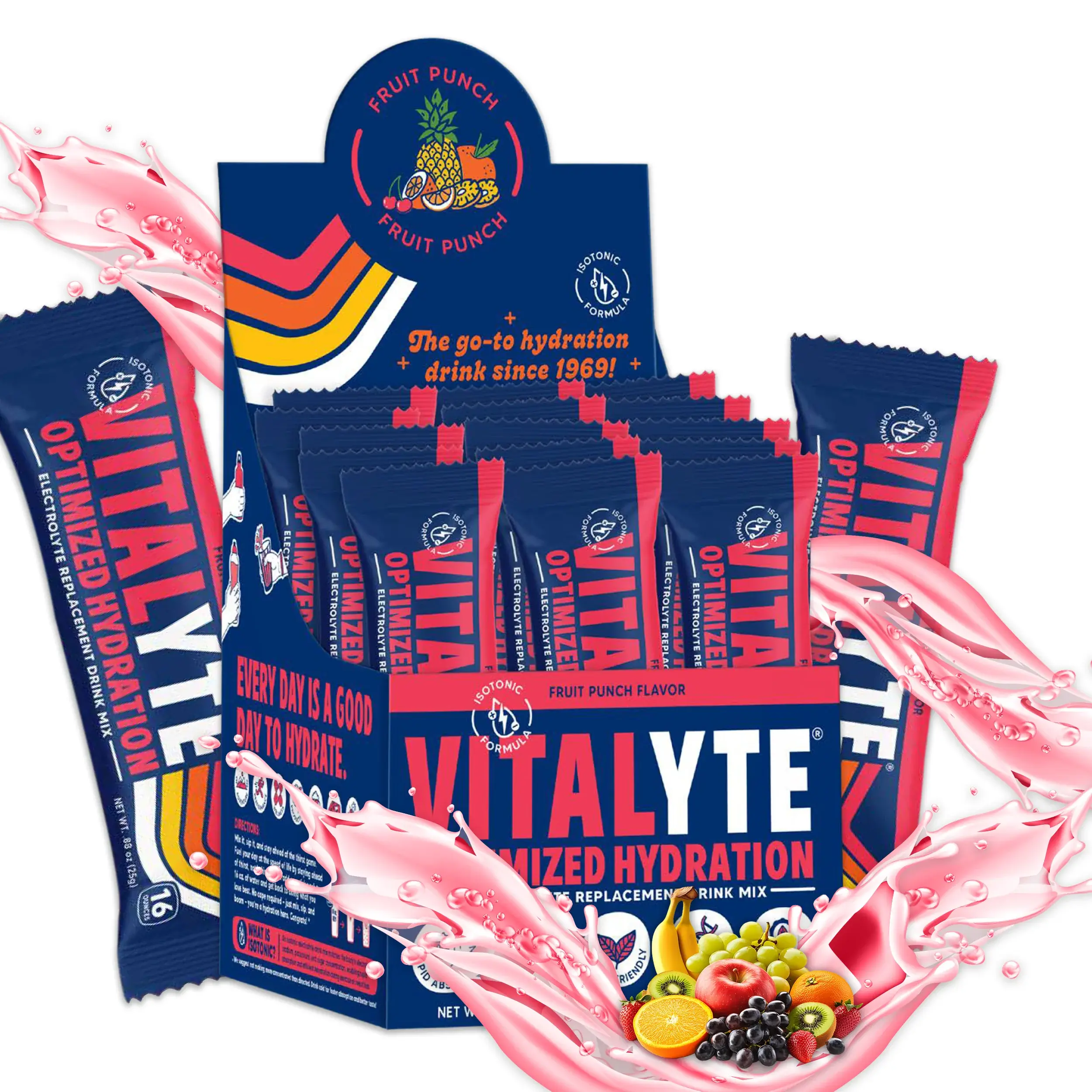 VITALYTE Fruit Punch Hydration Drink Mix – Optimized Electrolyte Powder for Daily Hydration | Refreshing Fruit Punch Flavor