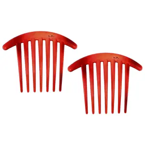 VOCOSTE 2 Pcs French Twist 7 Teeth Comb, Resin Small Side Combs, Teeth Hair Combs Hair Clip Comb, 4.1"