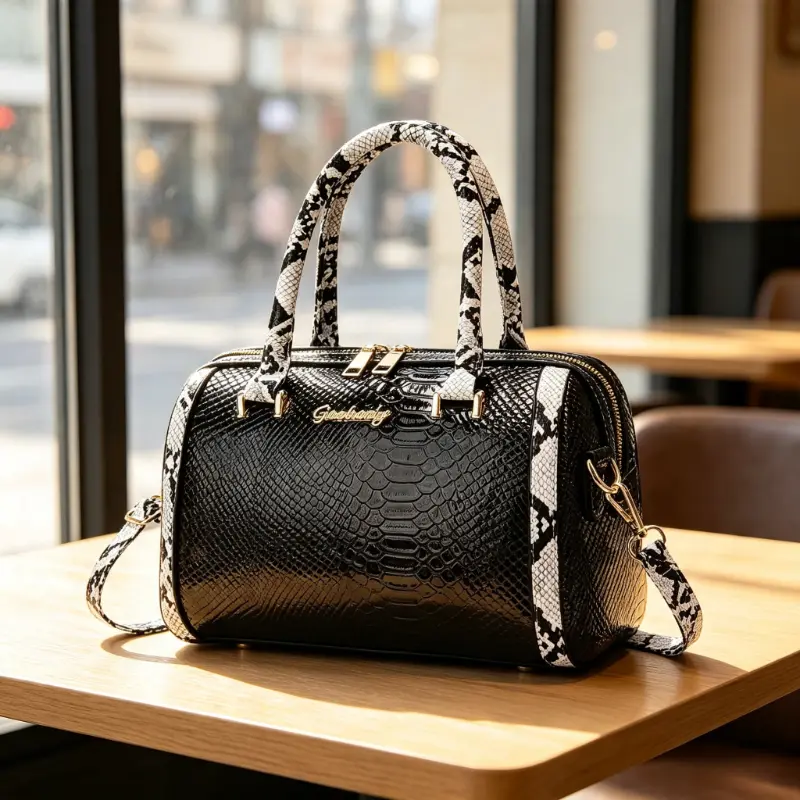 Women’s fashion large-capacity Boston bag, large-capacity teacup bag, handbag, cosmetic storage bag—suitable for banquets and everyday use.