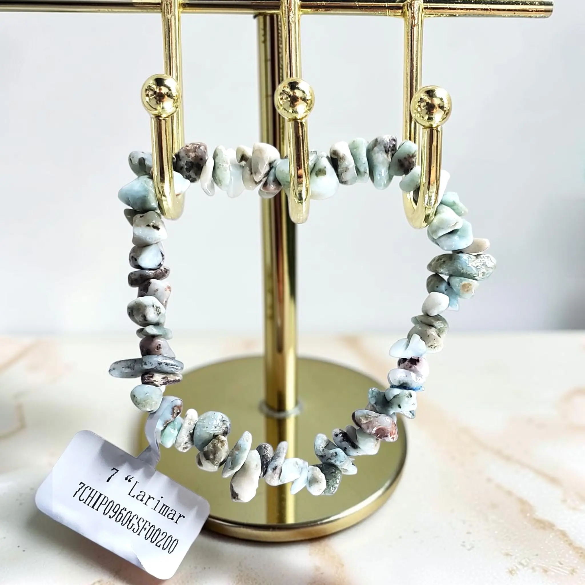 Larimar Crystal Chip Bracelet