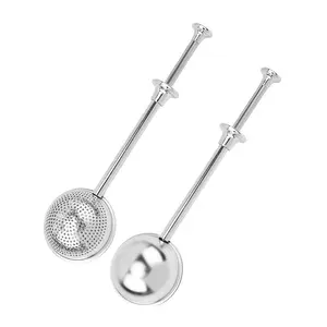 Stainless Steel Sugar Powder Dust Collector Coffee Filter Tea Residue Manual Flour Spice Filter Ergonomic Handle Easy Clean Kitchen Tool Spoon Reusable Durable 430 Stainless Steel Fine Mesh Design