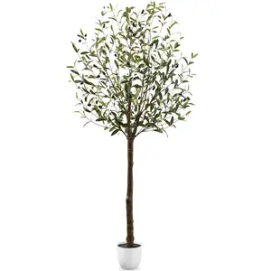Best Choice Products Artificial Olive Tree, Lifelike Faux Tree, Home Accent Décor w/ Planter Pot, Realistic Trunk