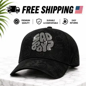 Dandy Hats Sad Boyz Crystal Black Snapback – Adjustable Streetwear Cap | Father’s Day Gift
