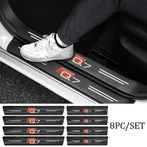 4pcs/8pcs Audi Car Door Sill Protector Strips, Anti-Scratch Wear Resistant, Fits Audi Q7, Exterior Decoration Accessories