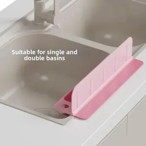Reusable Kitchen Water Baffle Anti-splash Creative Sink Splash Guard Detachable with Suction Cup Base Water Blocking Board