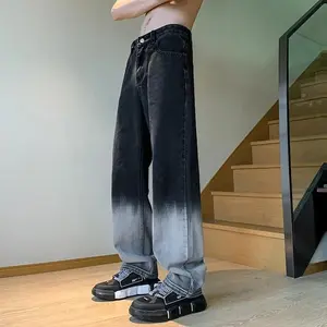 Stretch Man Cowboy Pants  Elastic Casual Korean Trousers Style Xs Fashion Luxury Wide Leg Grunge Y2k Retro CheapJeans for Men