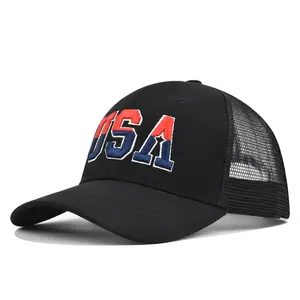 2026 Fashion Breathable Mesh Hat, Embroidered Sports & Outdoor Headwear with USA Side Embroidery