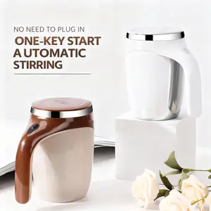 Electric Stirring Coffee Cup, Long Battery Life - Automatic Stirring Technology and Lazy Rotating Magnet Design, Stainless Steel Travel Mug Suitable for All-Day Use