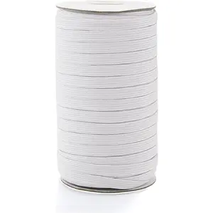 80 Yards Elastic Band 1/4 inch Wide White Elastic Strap High Elastic Cord for Sewing Waistband and Pants Waist