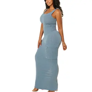 Jaynelle Bodycon Cargo Tank Sleeveless casual Dress