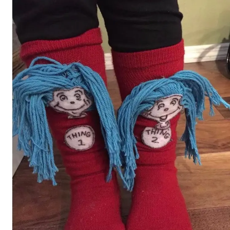 Dr Seuss socks/ crazy sock day/ Halloween