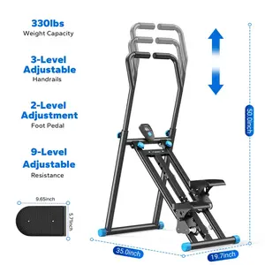 Vertical Stair Stepper Machine with Handlebar for Home Gym, 330lbs Heavy Duty Cardio Climber Exercise Equipment, Adjustable Pedals Compact Full Body Workout Fitness Climber for Indoor Summer Cardio