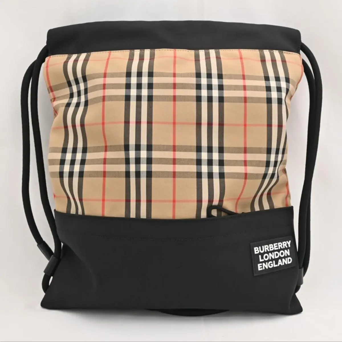 Pre-owned BURBERRY As Shown Backpacks Scout Nova Check Knapsack Drawstring Backpack bb8839ty