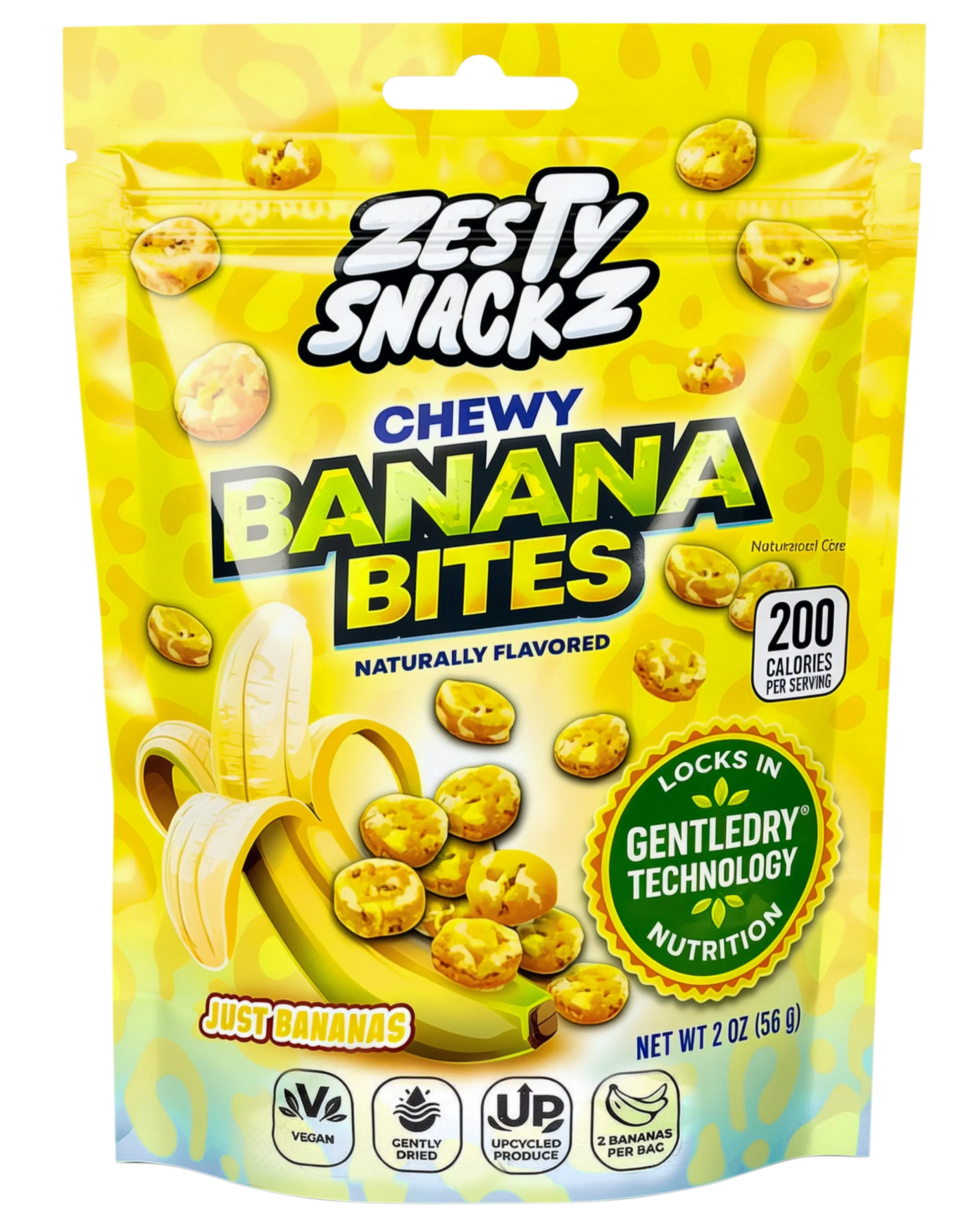 Zesty Bitez Chewy Banana Bitez 1 Bag Naturally Sweet Dried Banana , Soft & Chewy