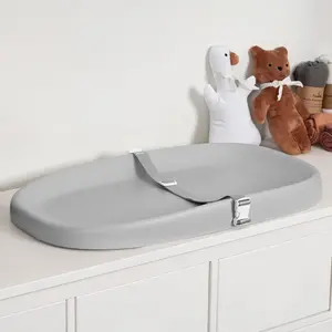 Wipeable Baby Changing Pad with Removable Safety Strap, Easy to Clean & Non-Slip Waterproof, Changing Pad for Dresser,Bed