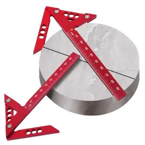 1PC Woodworking 45 center marking tool, precision woodworking square ruler, aluminum alloy angle marking ruler, multifunctional center marking tool, 45/90 degree metric system, industrial measuring tool