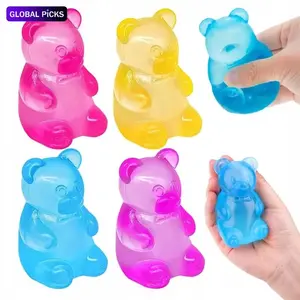 1/4 Counts Candy Bear-Shaped Cute Maltose Fidget Toy, Soft Sensory Stress-Relief Ball for Adults & Kids, Party Favor Prank Squeeze Toy, Anti-Anxiety Hand Fidget Gadget, Children's Day Gifts #GLOBAL PICKS