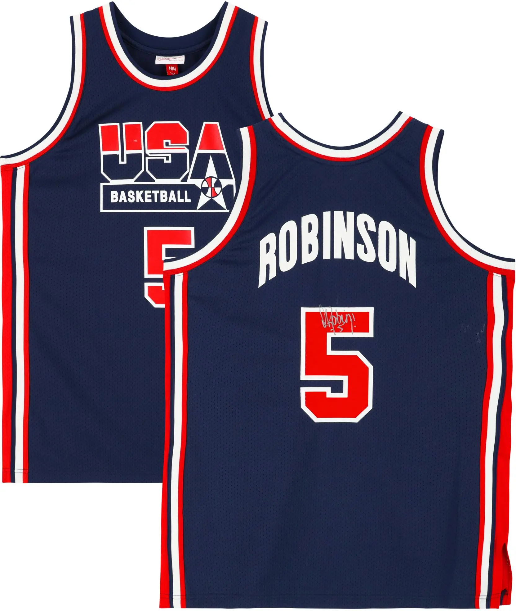 David Robinson San Antonio Spurs Autographed Navy Mitchell & Ness 1992 USA Authentic Jersey - Fanatics Authentic Certified