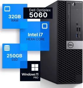Dell Optiplex 5060 Desktop Computer | Hexa Core Intel i7 (3.4) | 32GB DDR4 RAM | 250GB SSD Solid State | Windows 11 Professional | Home or Office PC, Black (Renewed)