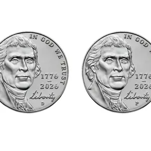 2026 250th Anniversary US Nickel Set, P&D Two coin set. Brilliant Uncirculated.