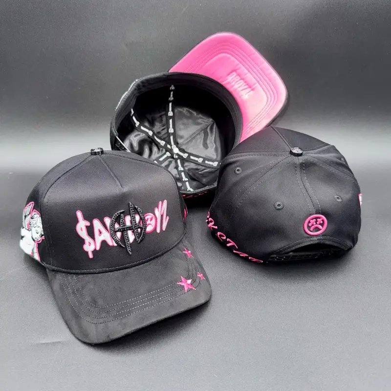 Sad Boyz Hat - Black with Pink Accents - Stylish Baseball  display picture 1