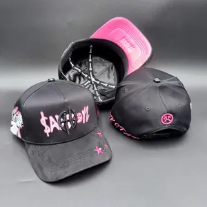 Sad Boyz Hat - Black with Pink Accents - Stylish Baseball Cap for Men and Women
