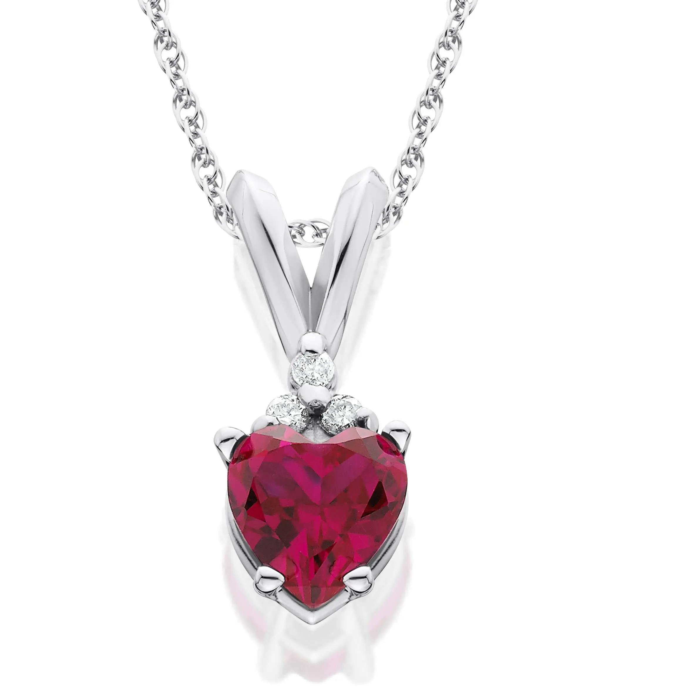 1/2ct Diamond & Ruby Heart Pendant 14K White Yellow or Rose Gold Necklace 1/2" 1/2ct Diamond & Ruby Heart Pendant 14K White Yellow or Rose Gold Necklace 1/2"