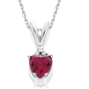 1/2ct Diamond & Ruby Heart Pendant 14K White Yellow or Rose Gold Necklace 1/2" 1/2ct Diamond & Ruby Heart Pendant 14K White Yellow or Rose Gold Necklace 1/2"
