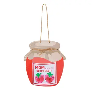 5" x 5 1/2" Berry Best Mom Jam Jar Thumbprint Sign Foam Craft Kit - Makes 12