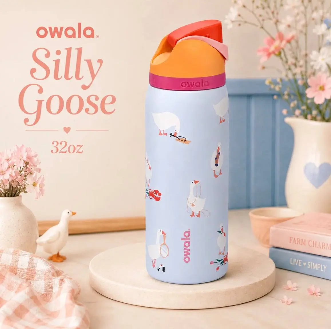 Owala FreeSip Goose 32oz Limited Edition Leak-Proof Stainless Steel, Water Bottle