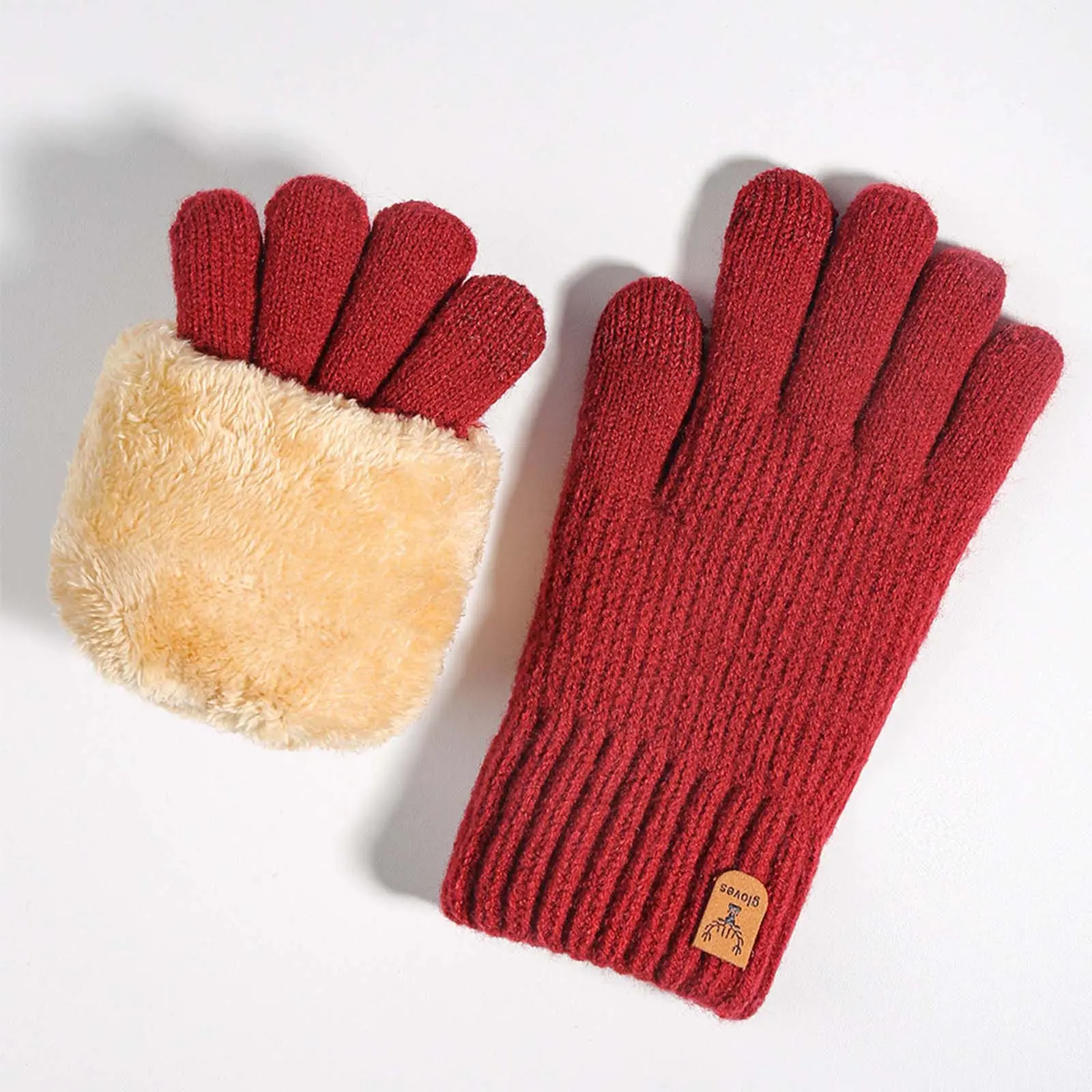 Men's and Women's Winter Warm Touchscreen Gloves - Cold-weather knitted cycling gloves, support smartphone control, windproof and suitable for e-bike/electric bicycle riding, driving and outdoor activities.