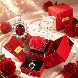 Graduation Necklace Gift Set with Rose Necklace, Perfect for Friends, Dates, Birthdays, Mother's Day, Thanksgiving Gifts