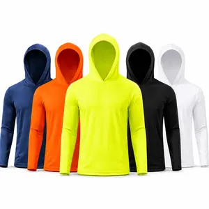 Men UPF 50+ Sun Protection Hoodie Long Sleeve T Shirts Pack Quick Dry Shirt for Athletic Running Activewear Workout Outdoor Fishing  Bug Repellent  Hiking Shirt Gym Outfit Tee
