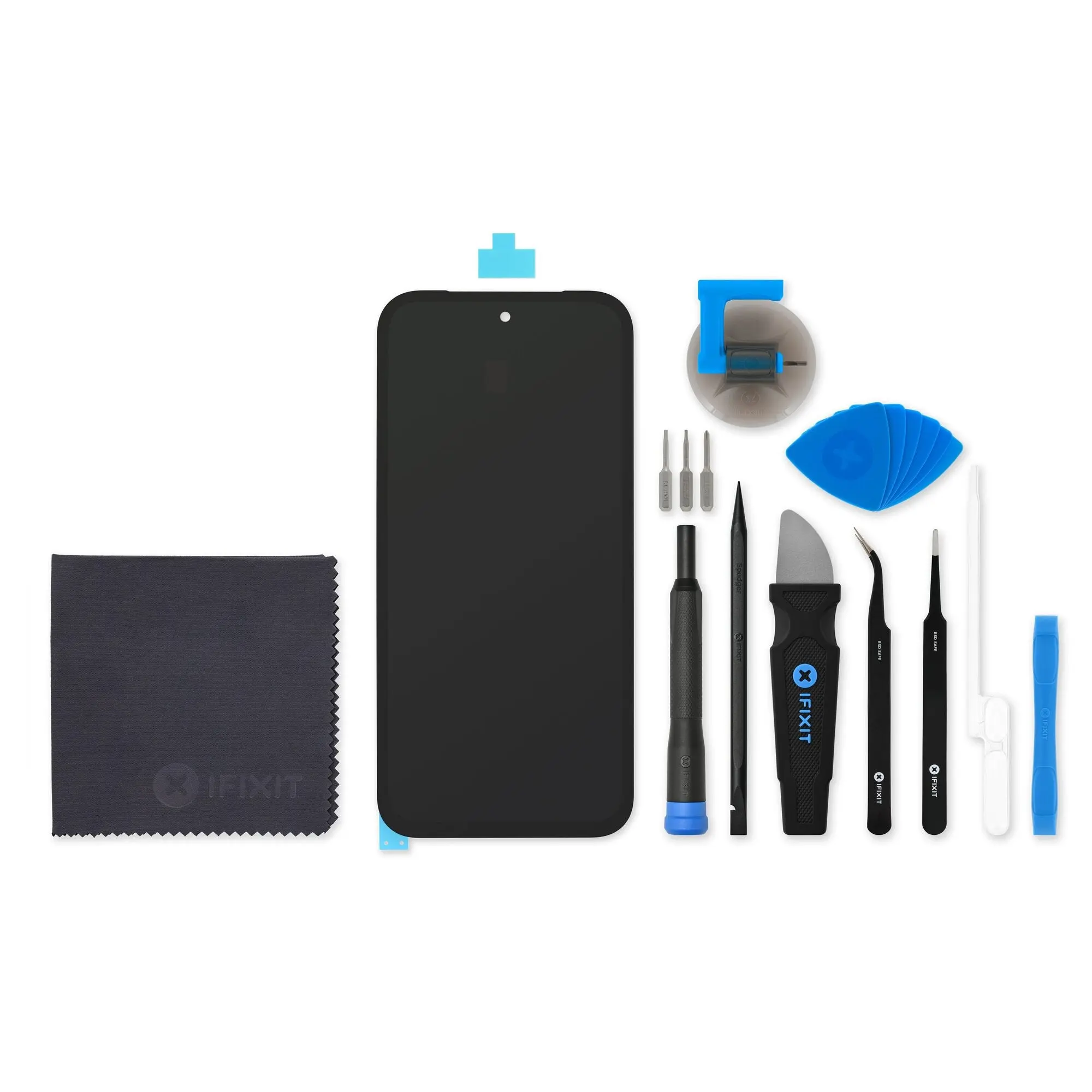 Genuine Google Pixel 8a Screen, Mobile Phone Accessories with Cloth, Handle, Fingerprint Compatibility & Easy Installation Kit