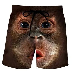 Summer Funny Monkey Gorilla Beach Shorts Animal 3D Print Swimming Trunks Men's Casual Board Shorts Male Short Pants Man Swimsuit